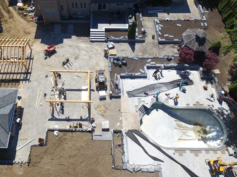 Aerial view of a Pro-Land construction site, taken by drone