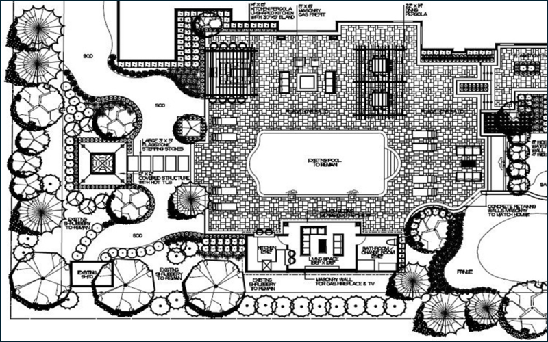 A landscape design being refined through revisions